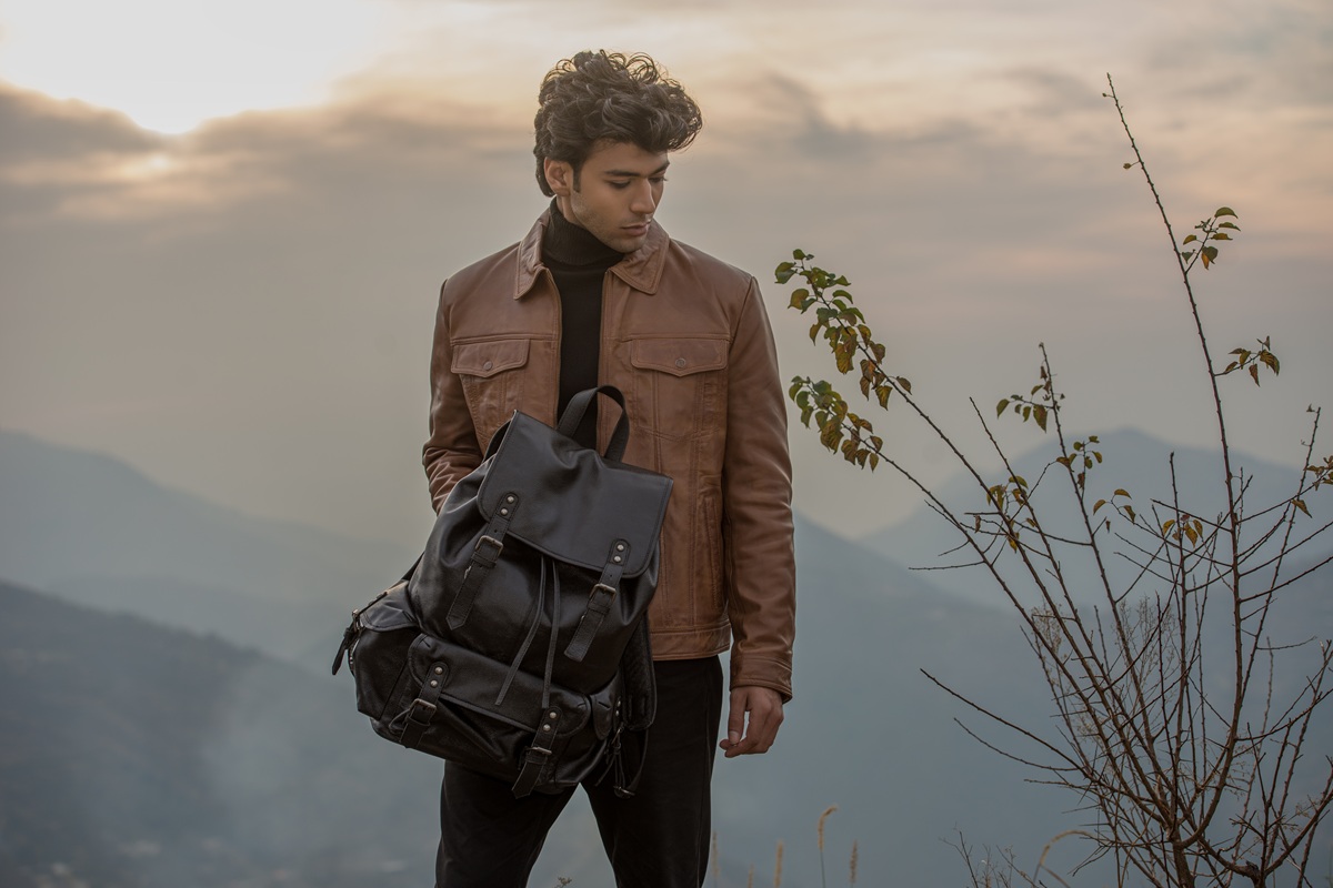 Porter Black Leather Travel Rucksack